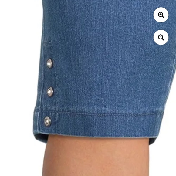 Just My Size Women’s Plus Bling Tab Med. Stonewash Stone Capri Pants 1X (16W) - Picture 5 of 13